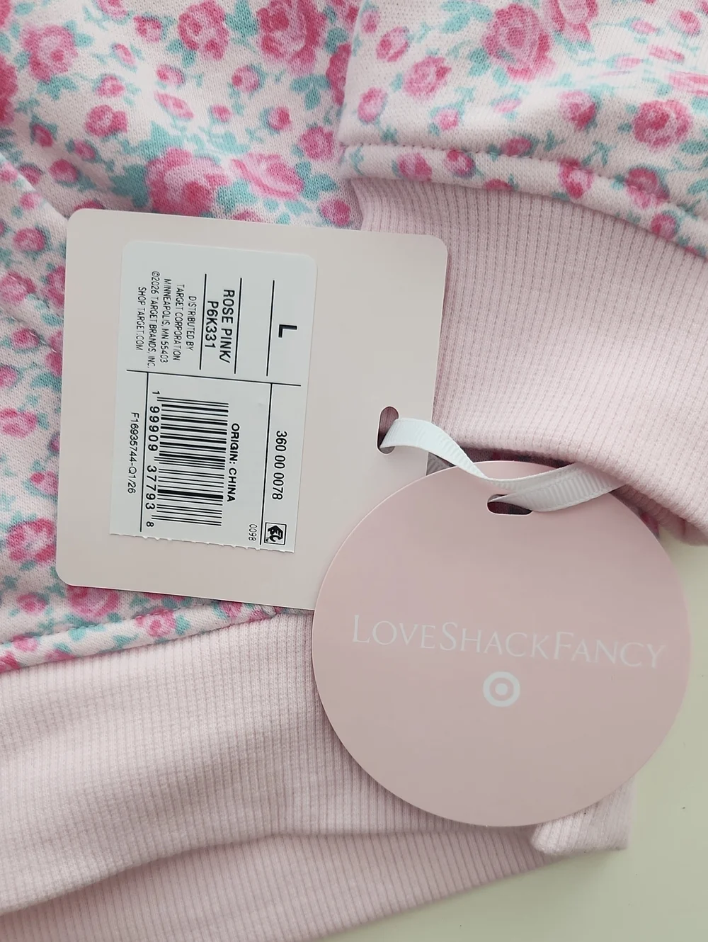 LoveShackFancy X Target Pink Floral Hoodie And Pants Set Large New With Tags